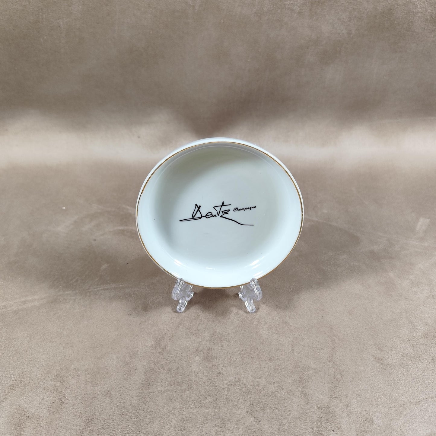 Cendrier Publicitaire Champagne Deutz en Faience de Villenauxe Made In France Vintage 1970
