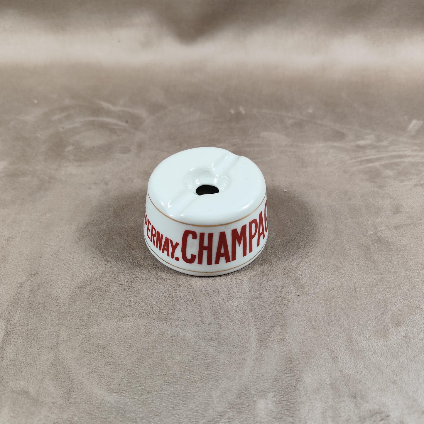 RARE Cendrier Publicitaire Champagne Marcel Mortas Epernay en faience Made in France Vintage 1970