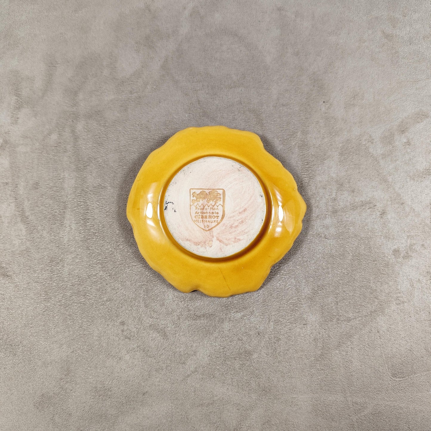 Cendrier champagne Diogene Tissier & fils en faience de Villenauxe Made in France Vintage 1970