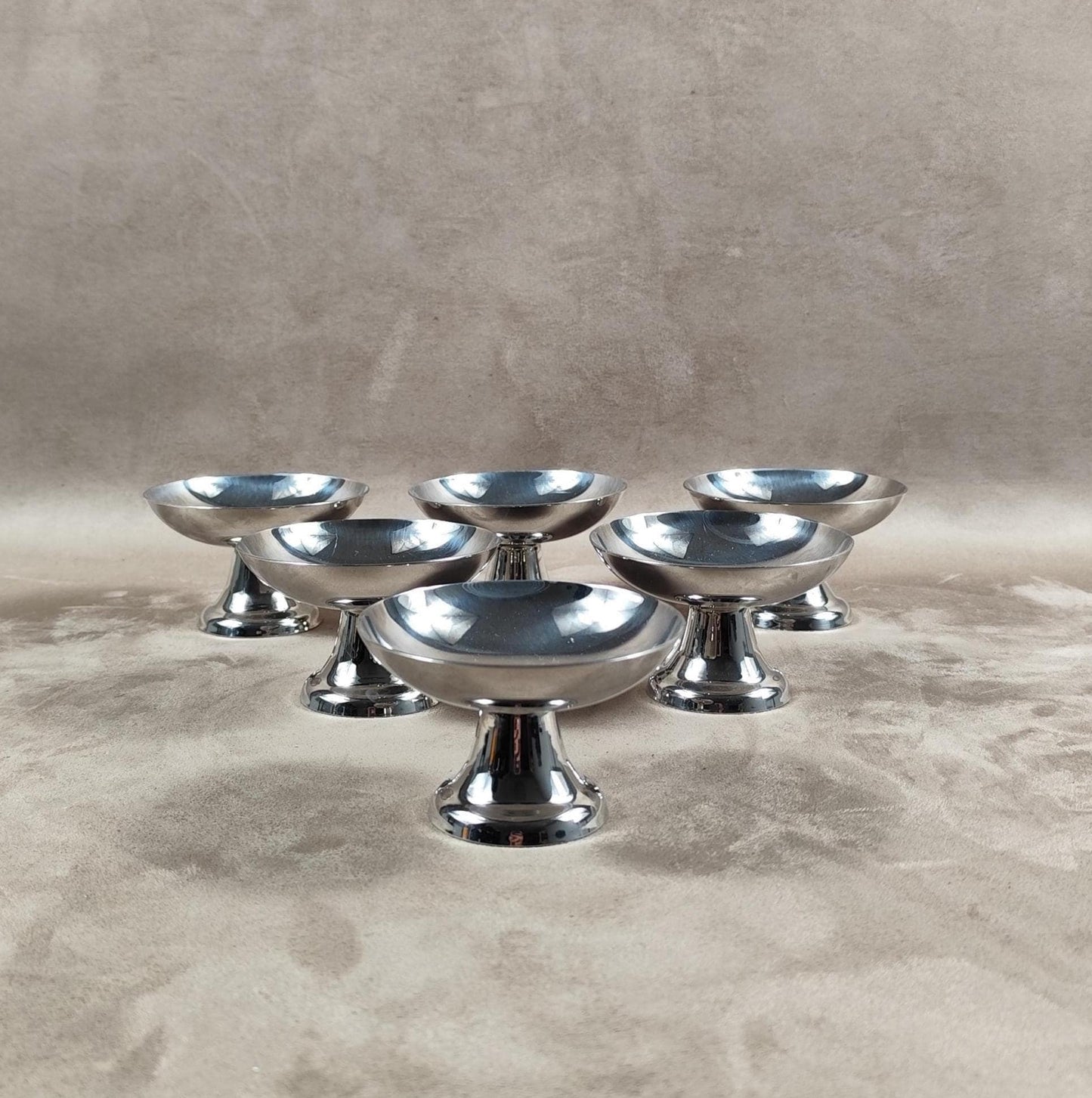 Lot de 6 coupes à glace en inox 18/10 vintage Made in France