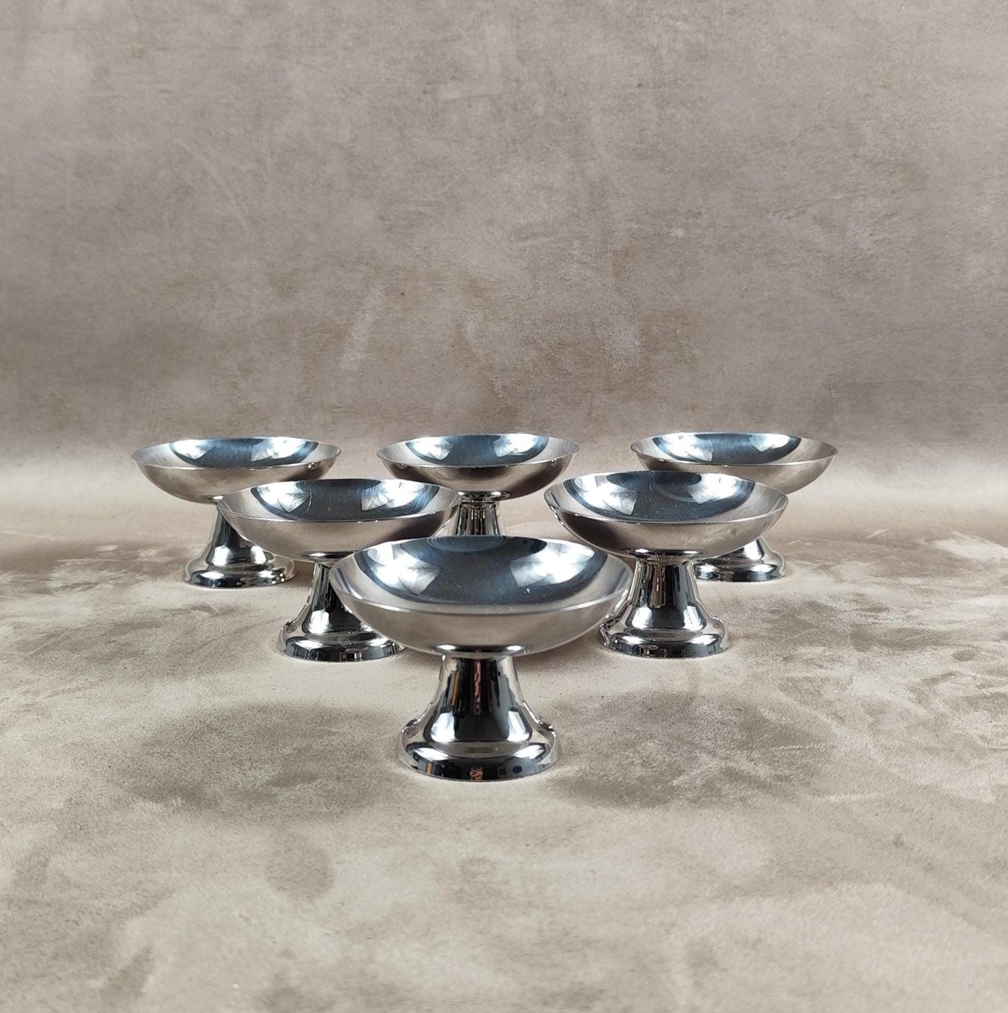 Lot de 6 coupes à glace en inox 18/10 vintage Made in France Vintage 1980