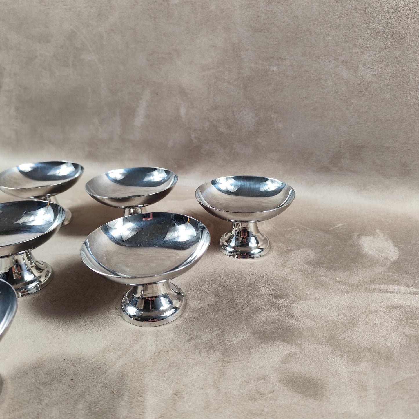 Lot de 6 coupes à glace en inox 18/10 vintage Made in France