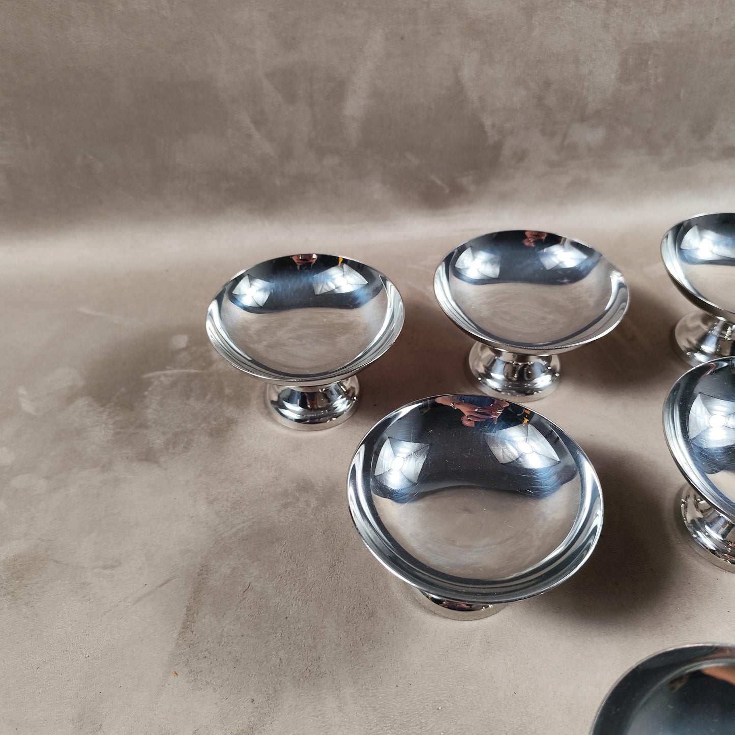 Lot de 6 coupes à glace en inox 18/10 vintage Made in France