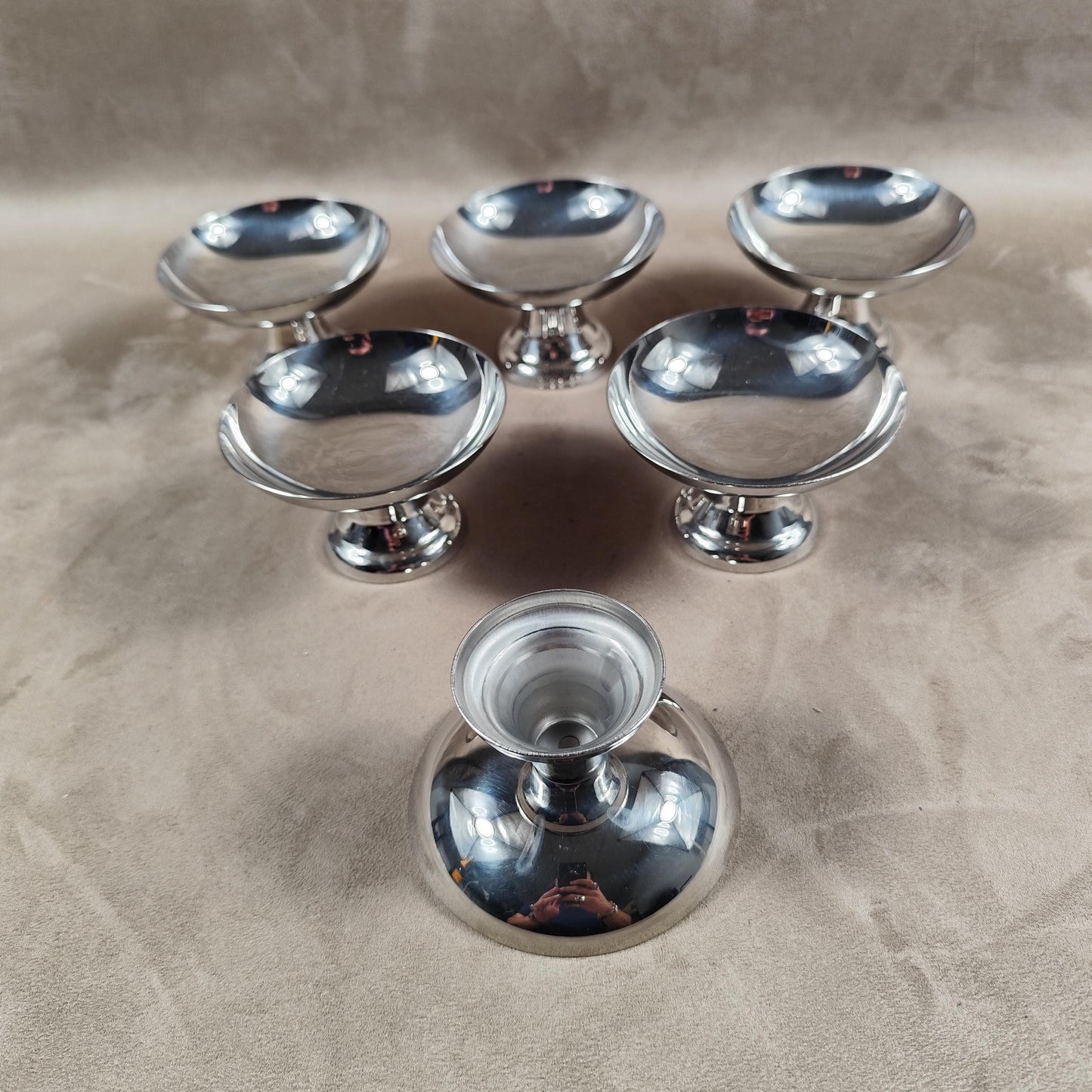 Lot de 6 coupes à glace en inox 18/10 vintage Made in France