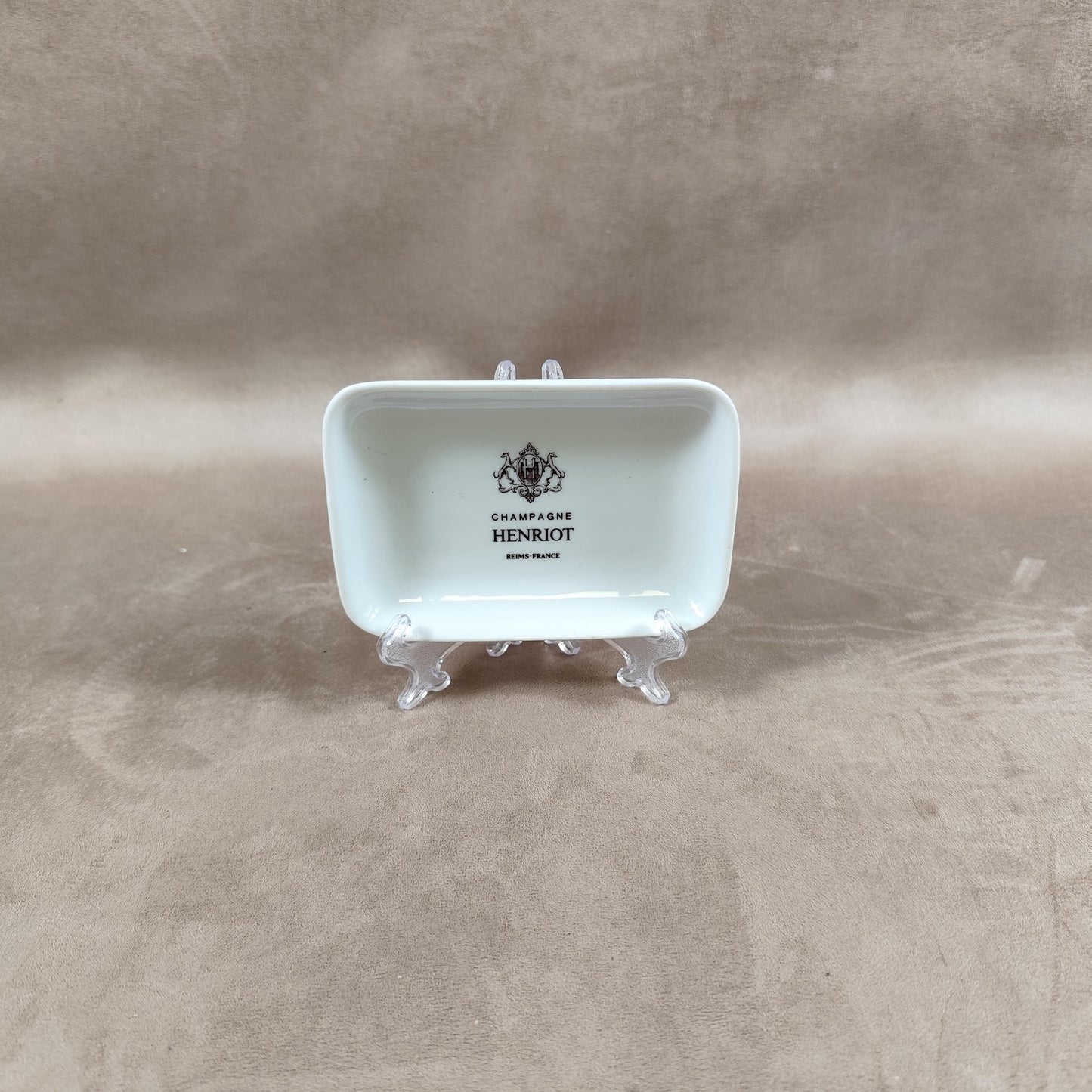 Cendrier Publicitaire Champagne Henriot en faience par Villenauxe Made in France Vintage 1980