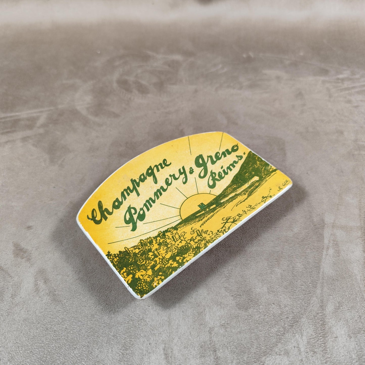 VERY RARE Cendrier publicitaire Champagne Pommery&Greno par Sarreguemines Made in France Vintage 1900
