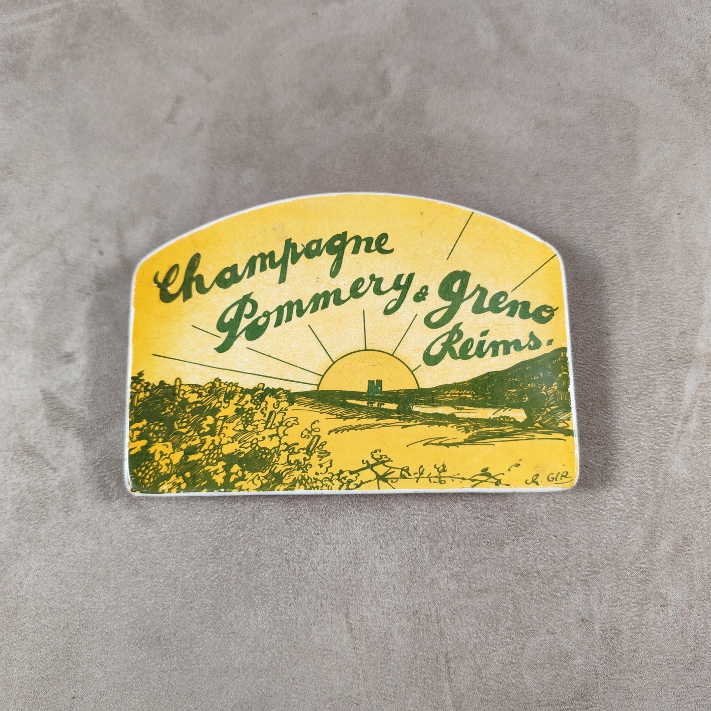 VERY RARE Cendrier publicitaire Champagne Pommery&Greno par Sarreguemines Made in France Vintage 1900