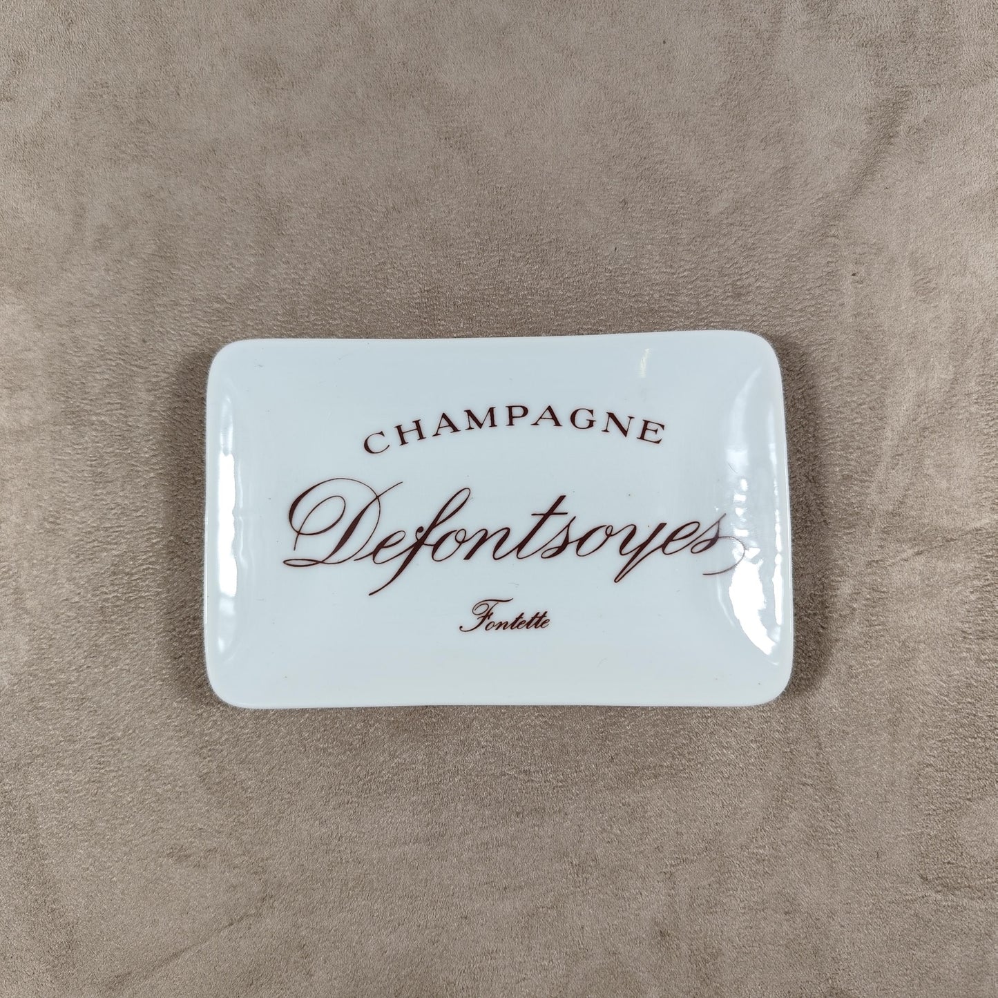 Cendrier Publicitaire Champagne Defontsoyes Fontette en faience Made in France Vintage 1970