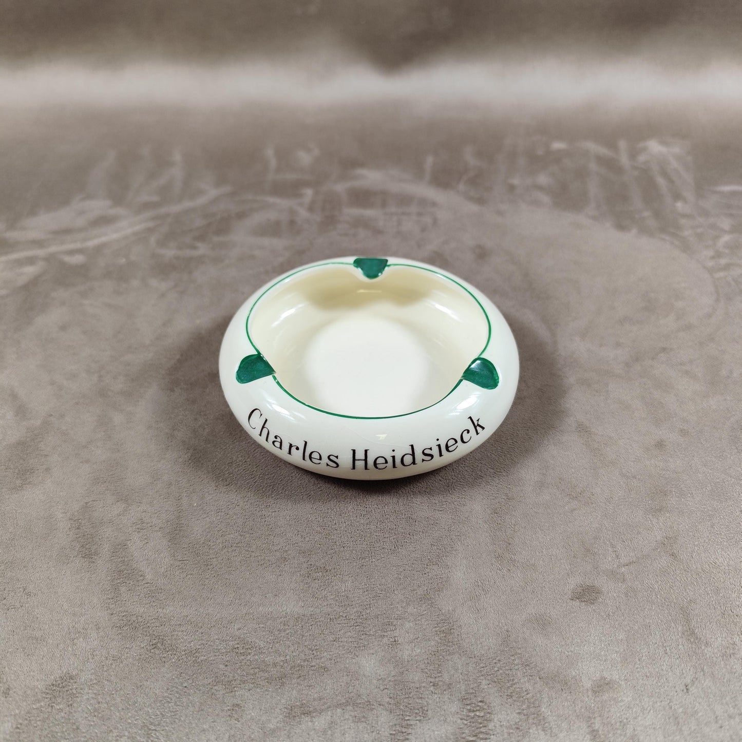 Cendrier Champagne Charles Heidsieck en céramique Made in France Vintage 1950