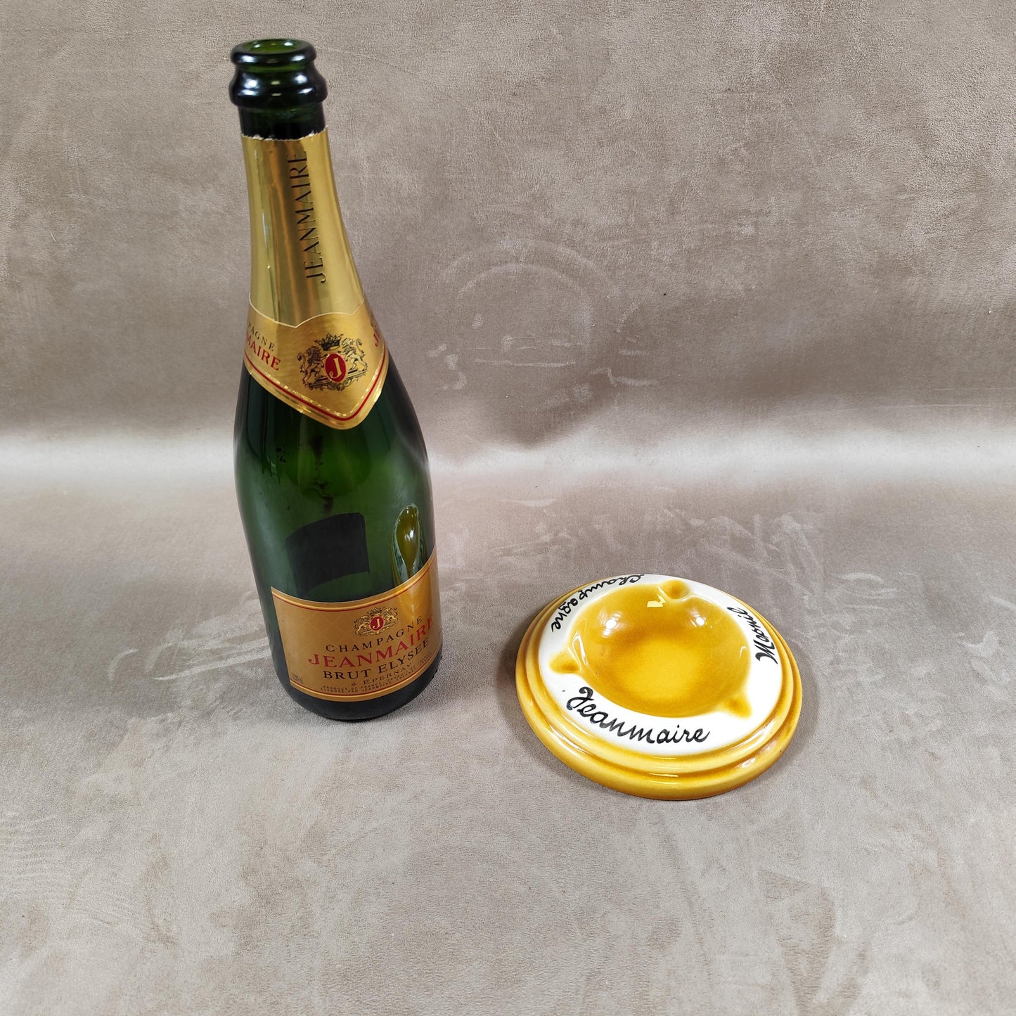 Cendrier champagne Jean Maire en céramique Made in France Vintage 1950