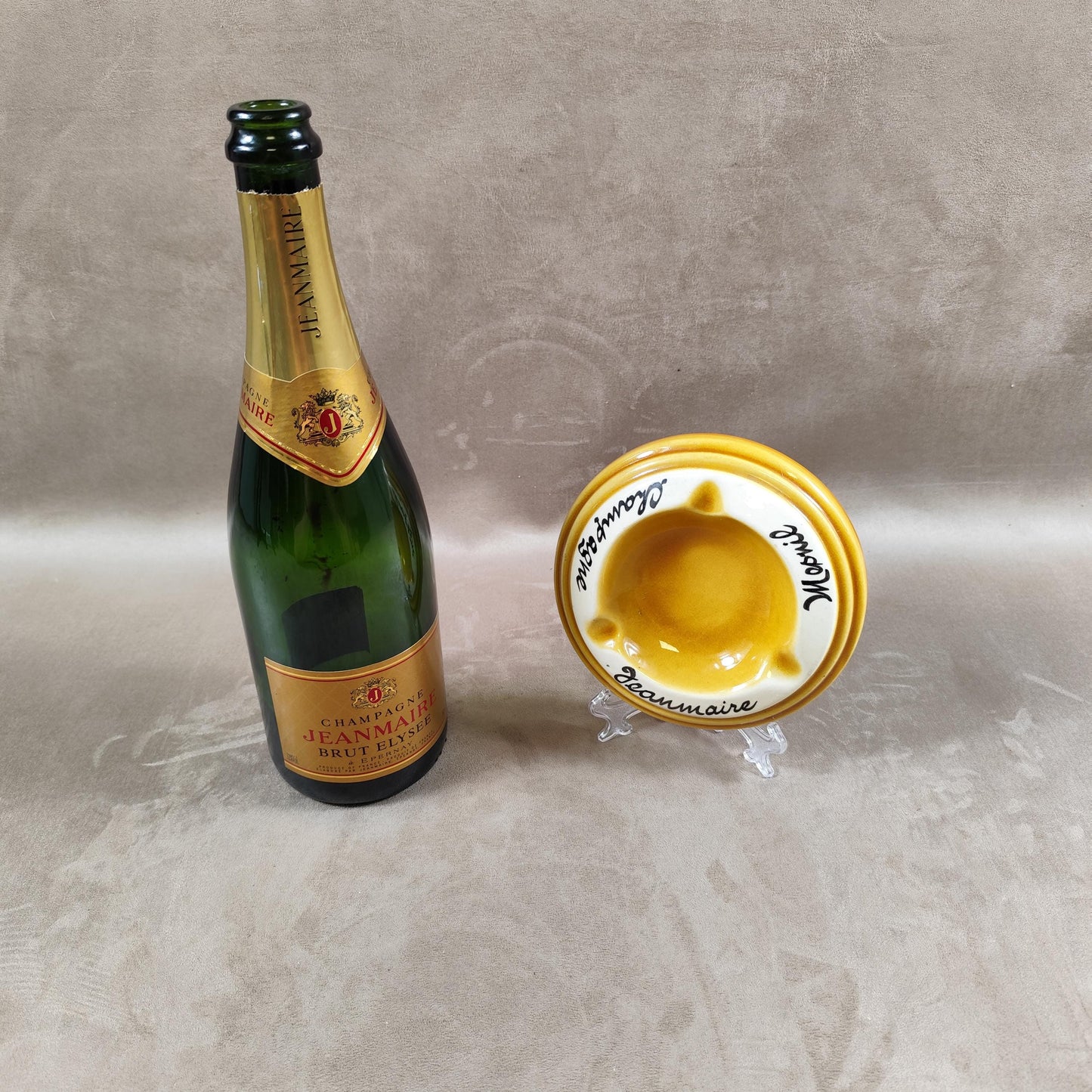 Cendrier champagne Jean Maire en céramique Made in France Vintage 1950
