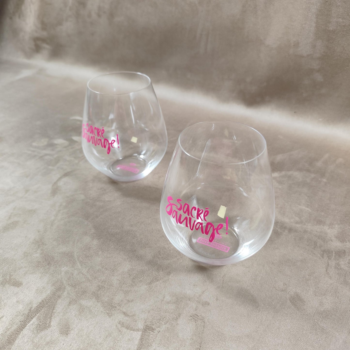 Lot de 2 Verres à Cocktail en Cristal Piper-Heidsieck pour le Rosé Sauvage  Reims Années 2000