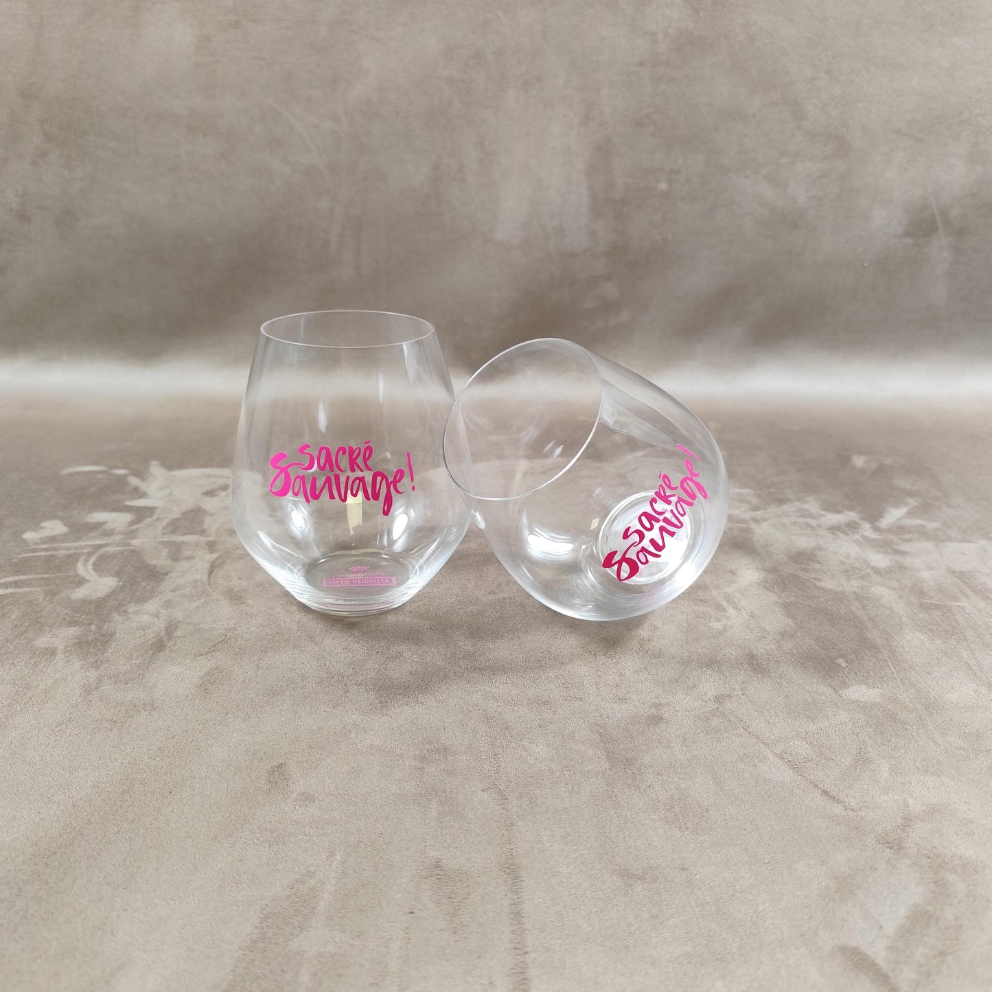 Lot de 2 Verres à Cocktail en Cristal Piper-Heidsieck pour le Rosé Sauvage  Reims Années 2000