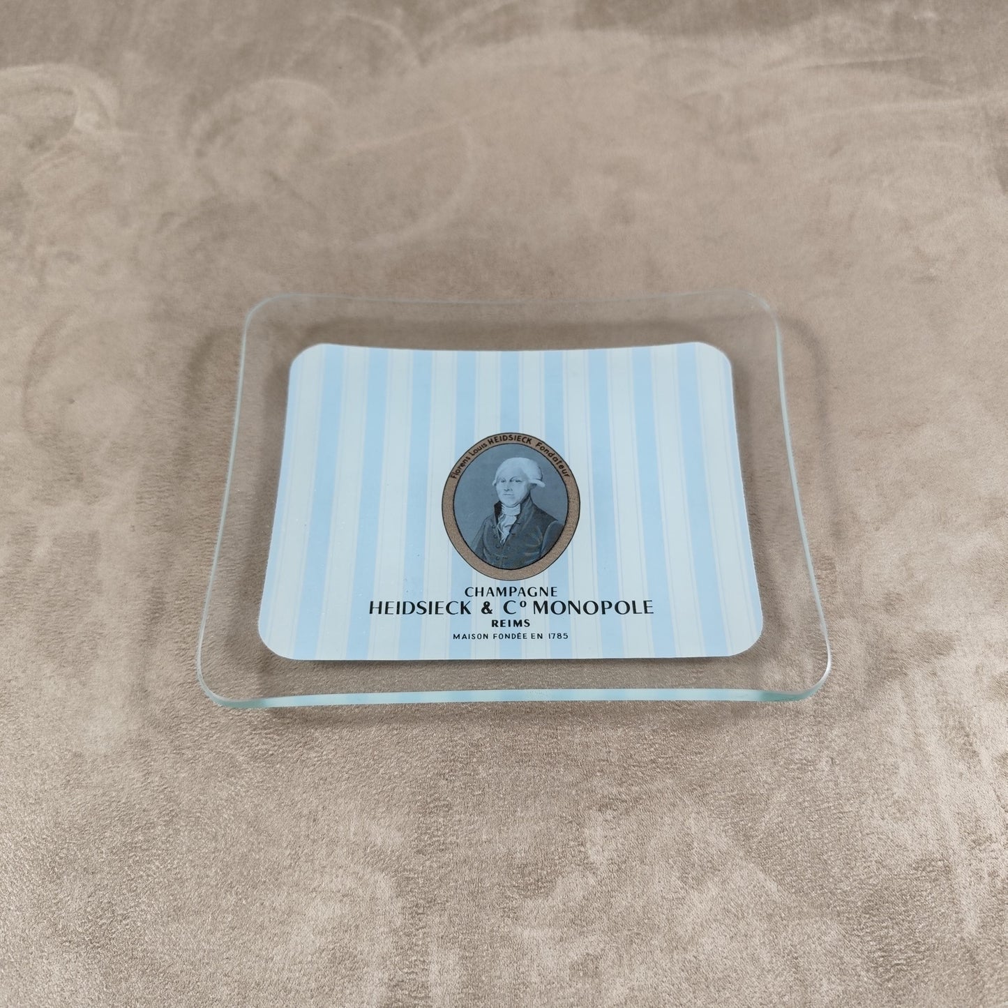 Cendrier, Vide poche en verre Champagne Heidsieck & Co Dry Monopole Made in France Vintage