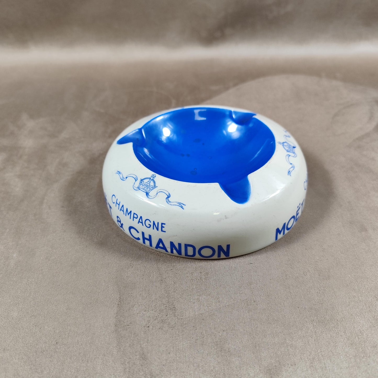 RARE Cendrier Champagne Moet & Chandon en faience par Keller et Guerin lunéville Made in France Vintage 1950