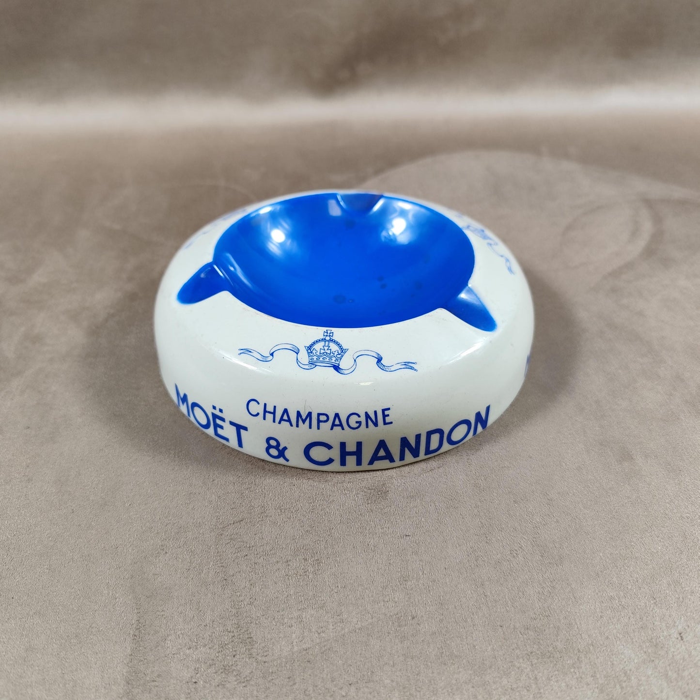 RARE Cendrier Champagne Moet & Chandon en faience par Keller et Guerin lunéville Made in France Vintage 1950