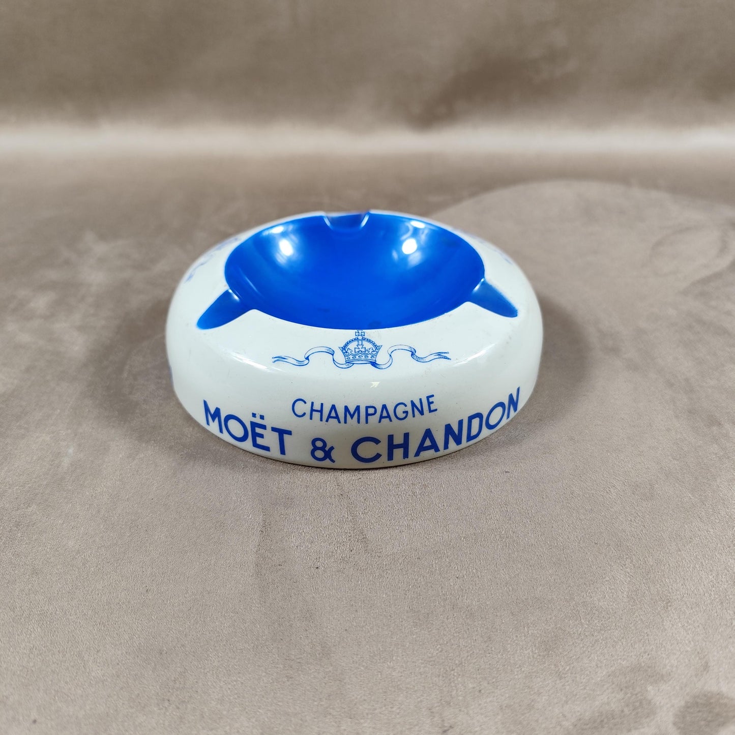 RARE Cendrier Champagne Moet & Chandon en faience par Keller et Guerin lunéville Made in France Vintage 1950