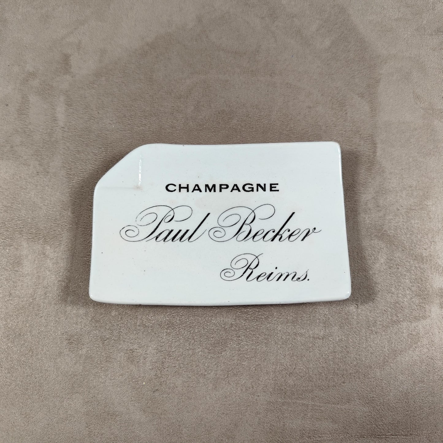 Cendrier publicitaire Champagne Paul Becker fayencerie de Moret Georges Dreyfus Made in France 1900