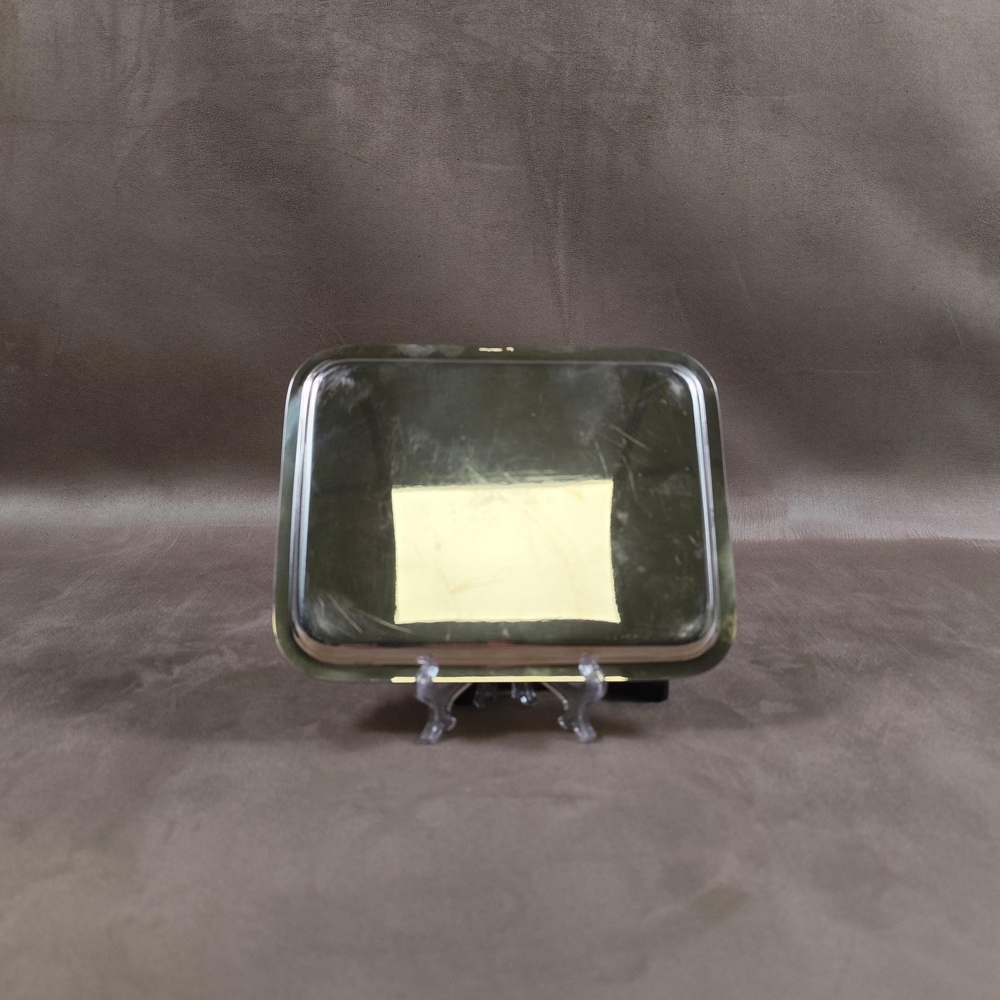 Plateau en Métal Argenté avec Poinçon d'Orfèvre Made in France Vintage 1900