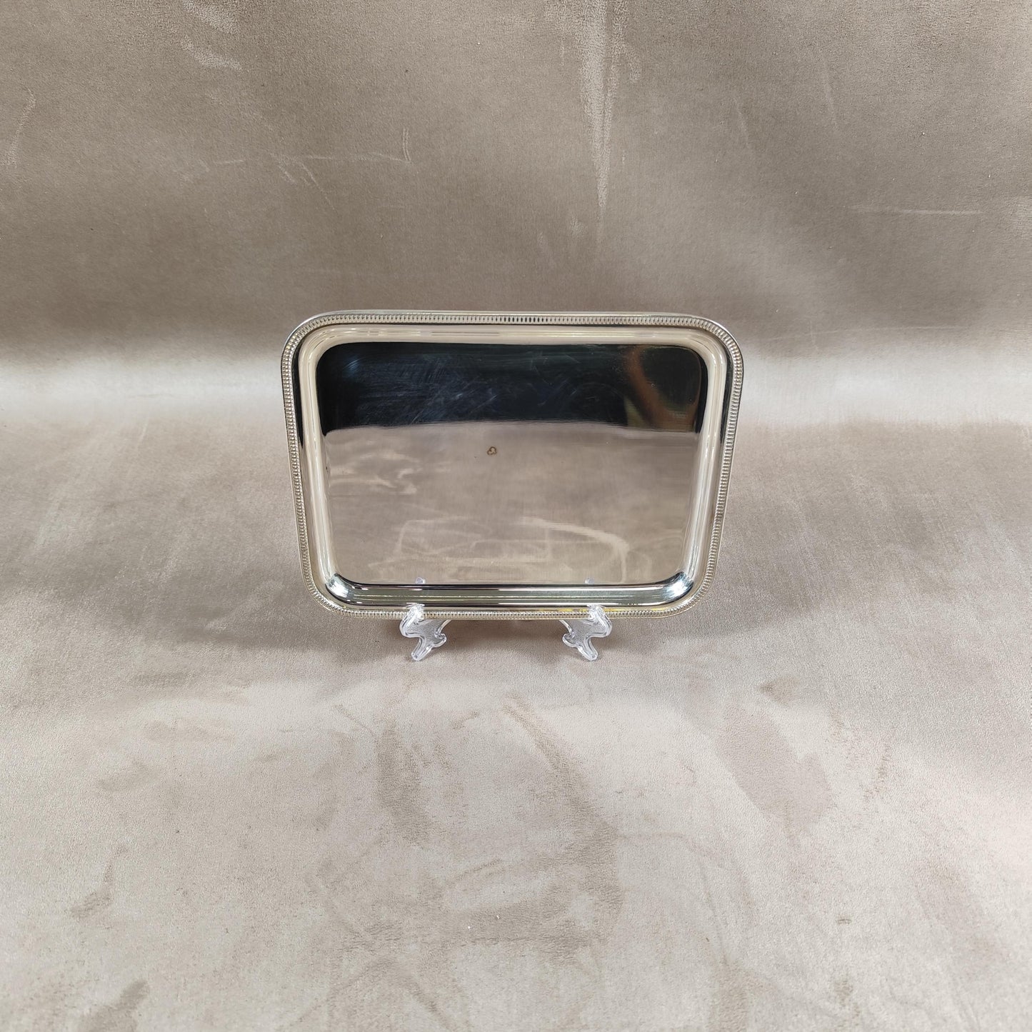 Plateau en Métal Argenté avec Poinçon d'Orfèvre Made in France Vintage 1900