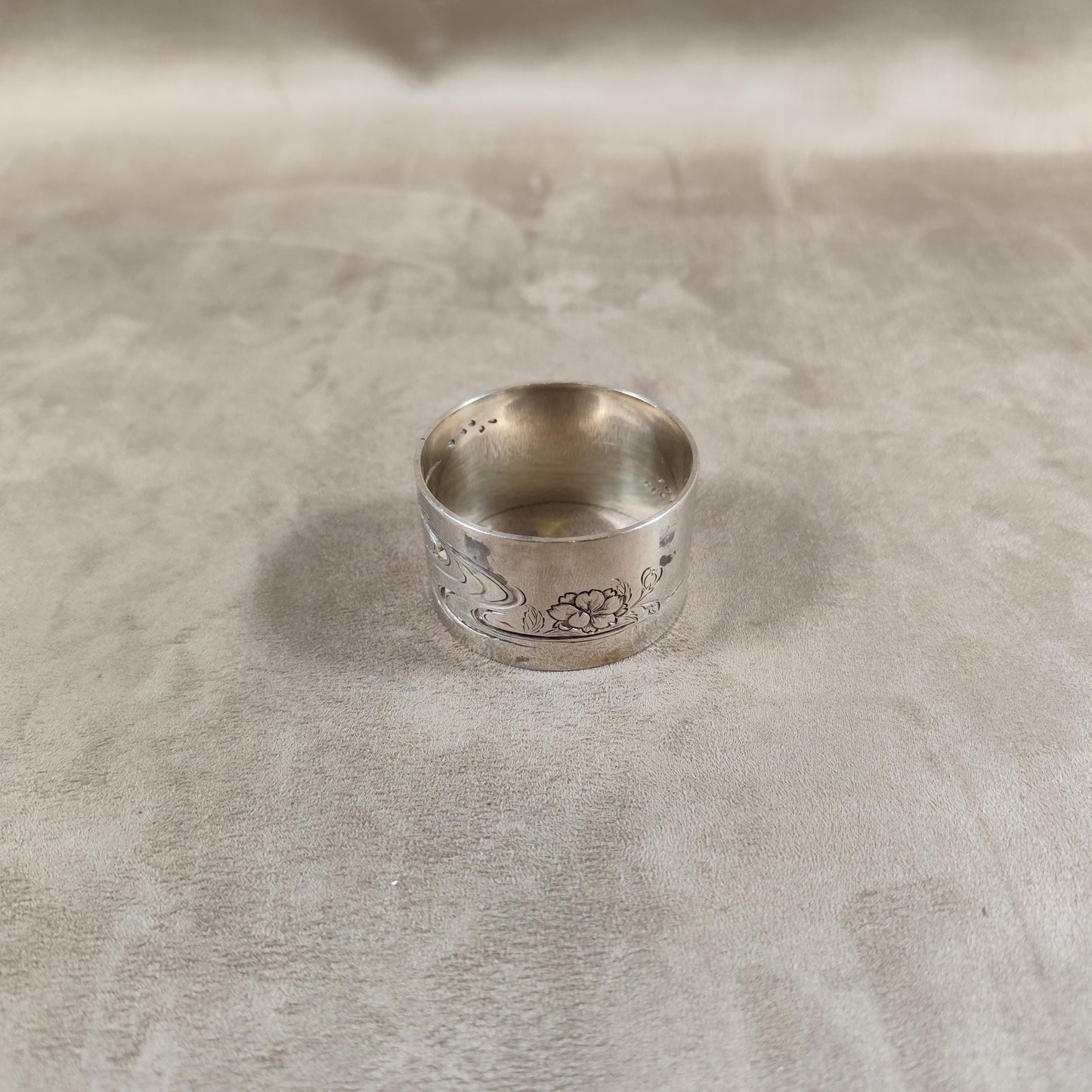 Rond de Serviette en Métal Argenté Made in France Vintage 1950