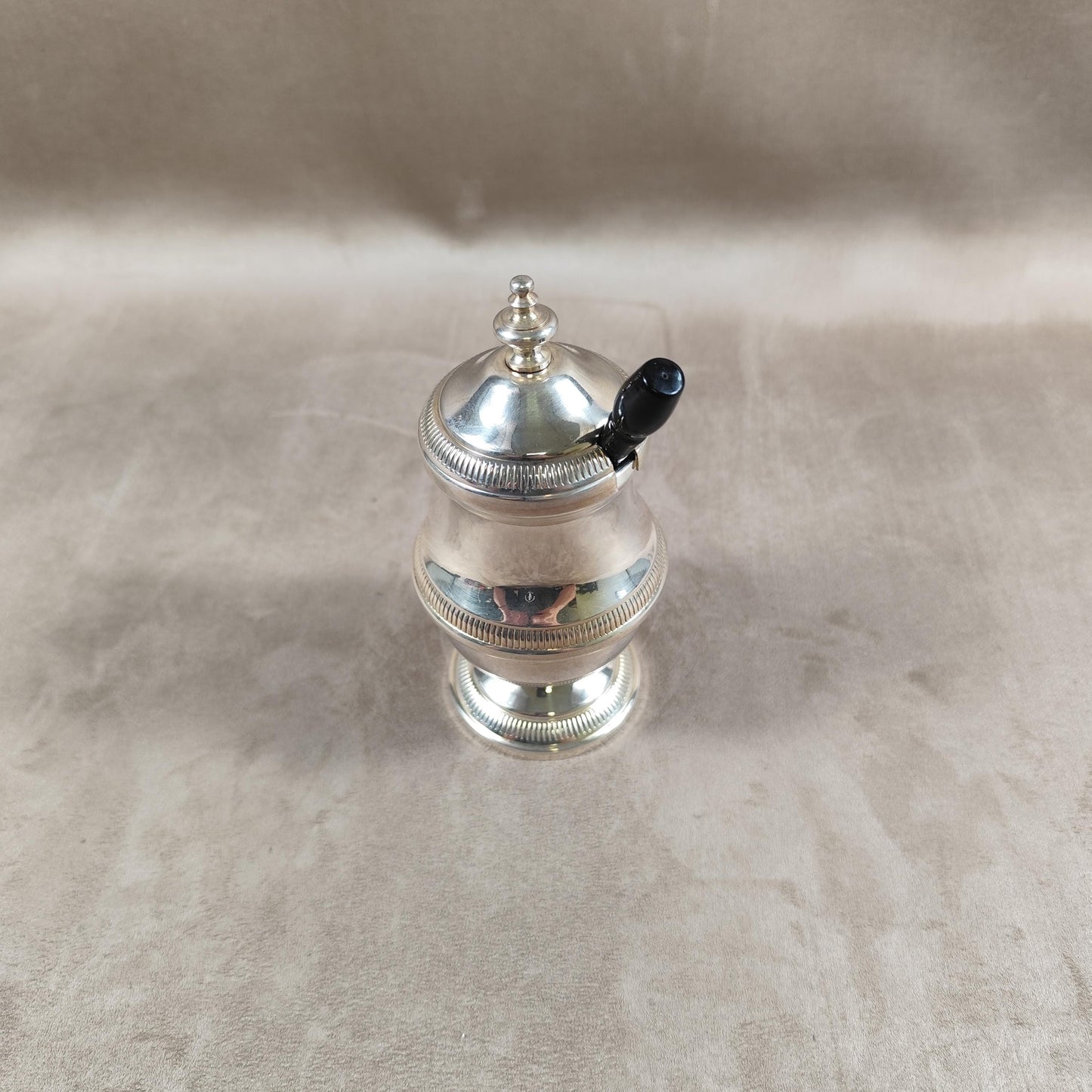 Moutardier en Métal Argenté avec Poinçon d'Orfèvre Made in France Vintage 1960
