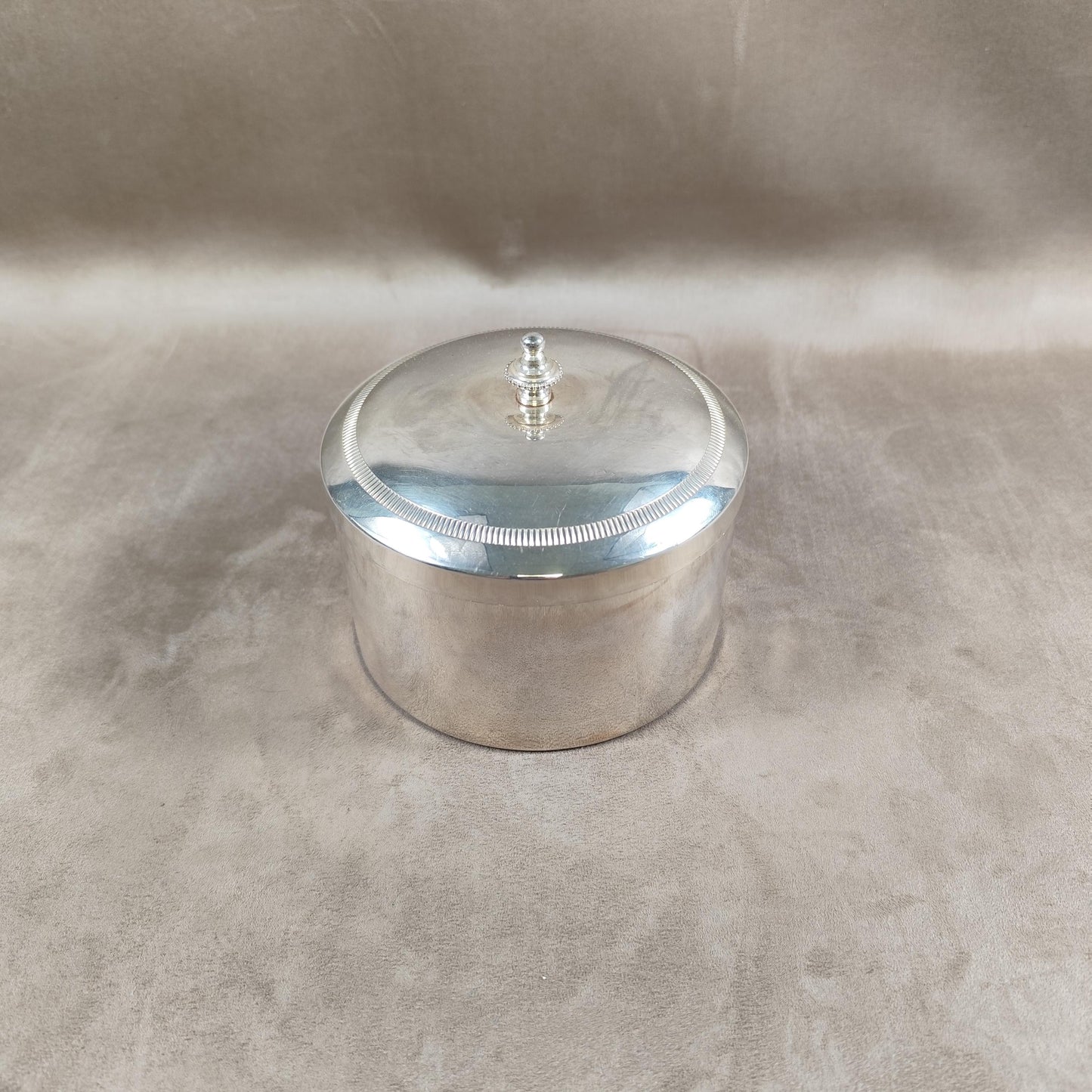 Poubelle de table en Métal Argenté avec Poinçon d'Orfèvre Made in France Vintage 1960