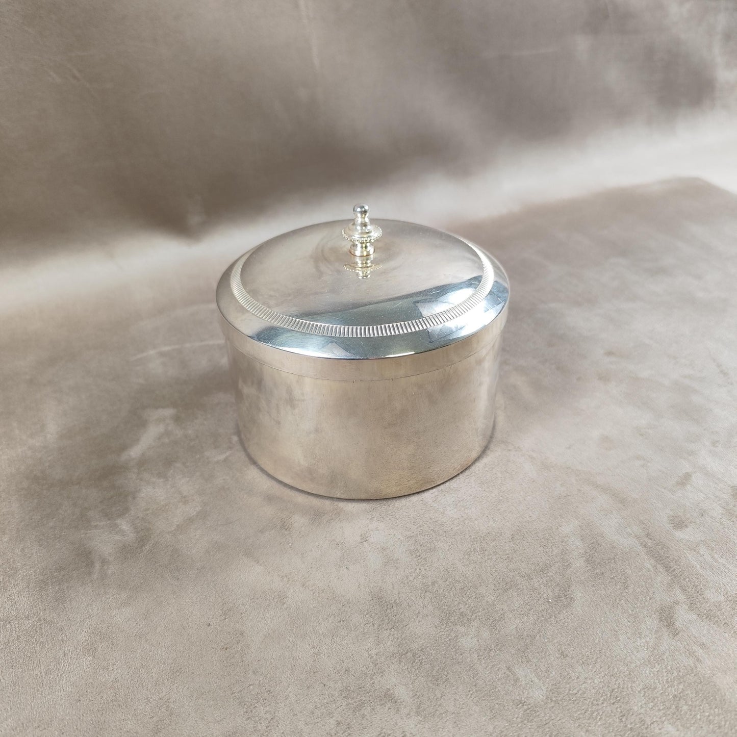 Poubelle de table en Métal Argenté avec Poinçon d'Orfèvre Made in France Vintage 1960