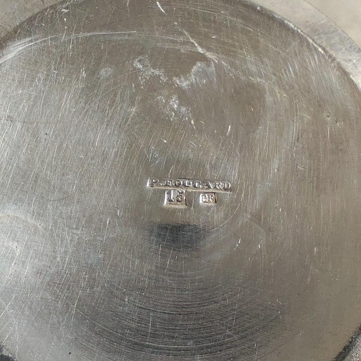 Pot en métal argenté avec poinçon dorfèvre P.Foucard Made in France Vintage 1960