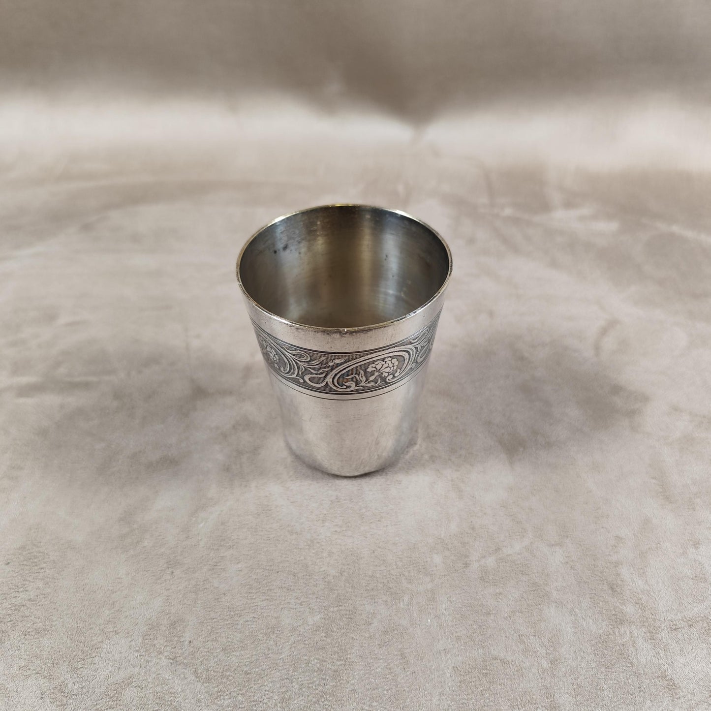 Timbale de baptême en métal argenté Poinçon d'orfèvre Made in France Vintage 1970