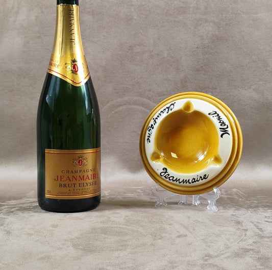 Cendrier champagne Jean Maire en céramique Made in France Vintage 1950