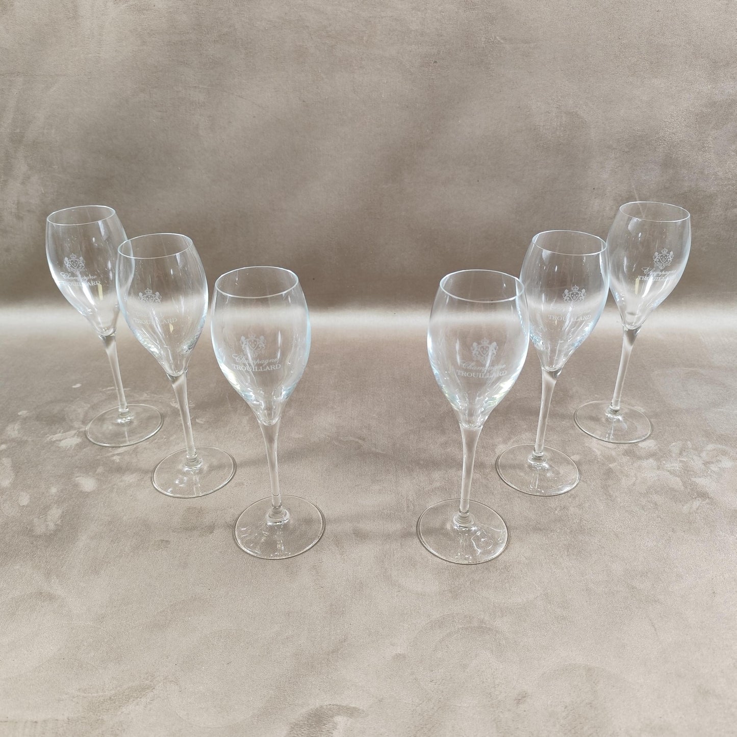 Lot de 6 flutes Champagne Trouillard Made in France Vintage 1980
