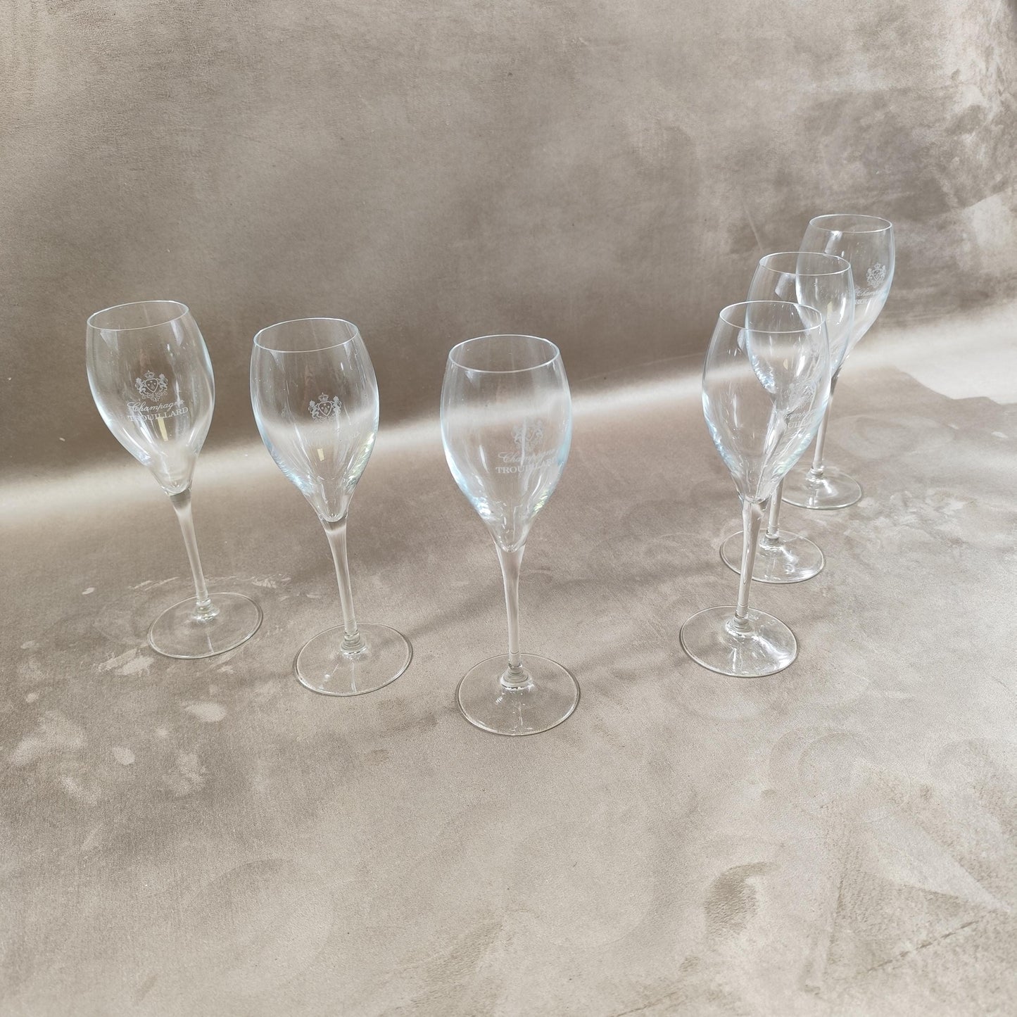Lot de 6 flutes Champagne Trouillard Made in France Vintage 1980