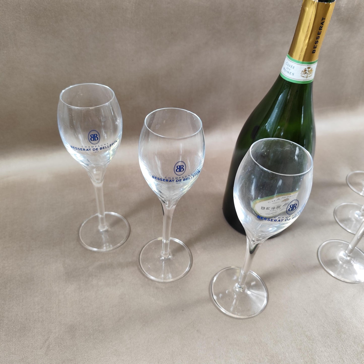 Lot de 6 flute à champagne Besserat de Bellefon Made in France Vintage 1980