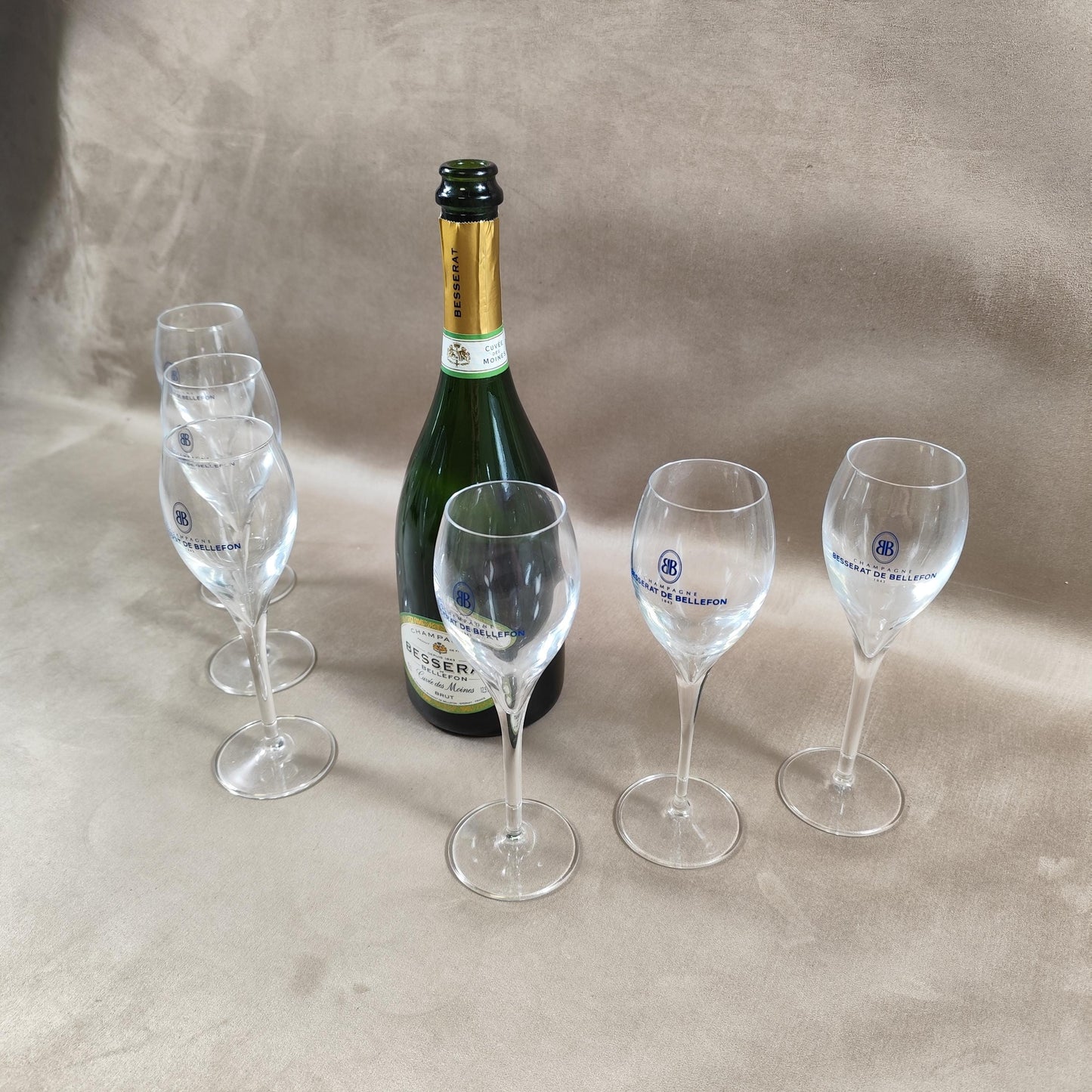 Lot de 6 flute à champagne Besserat de Bellefon Made in France Vintage 1980