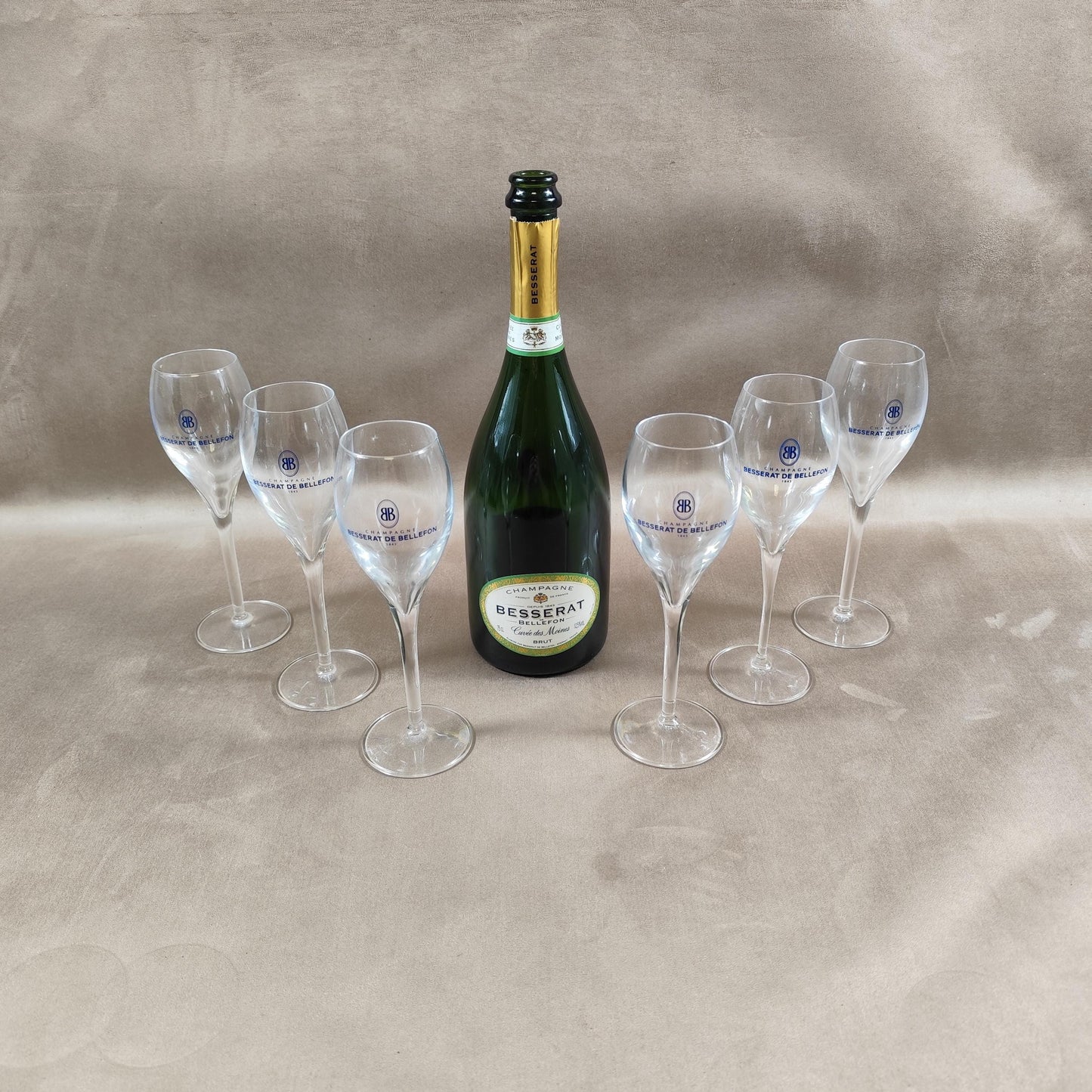 Lot de 6 flute à champagne Besserat de Bellefon Made in France Vintage 1980