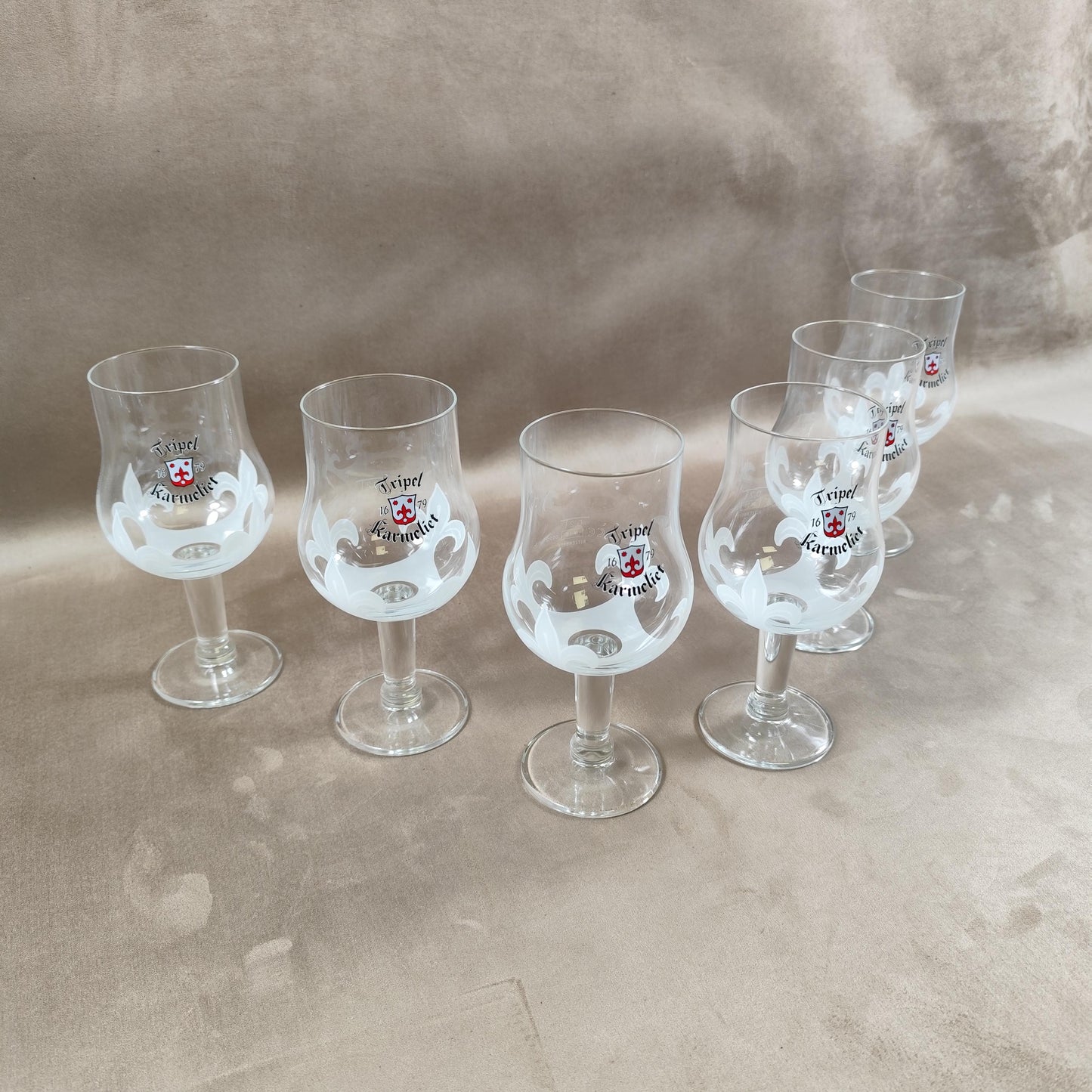Lot de 6 verres à bière Tripel Karmeliet Made in France Vintage 2000