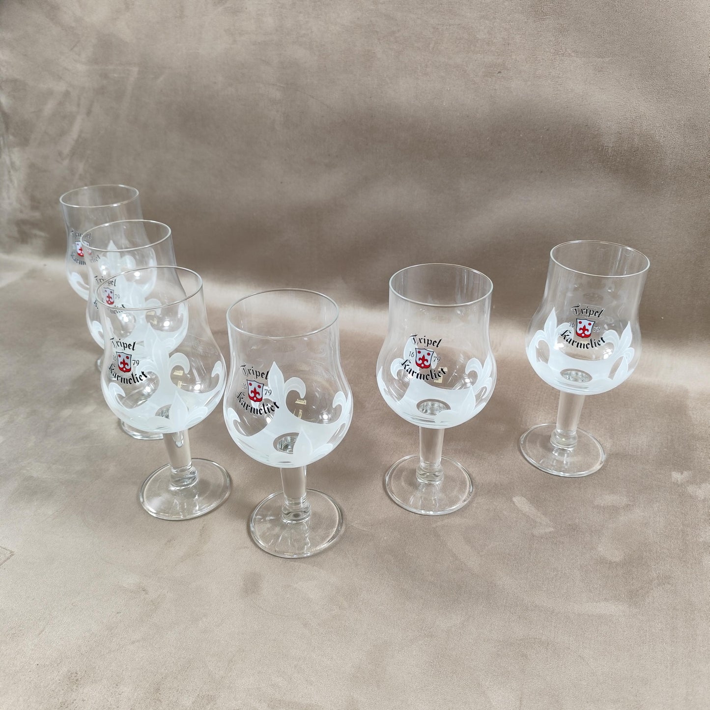 Lot de 6 verres à bière Tripel Karmeliet Made in France Vintage 2000