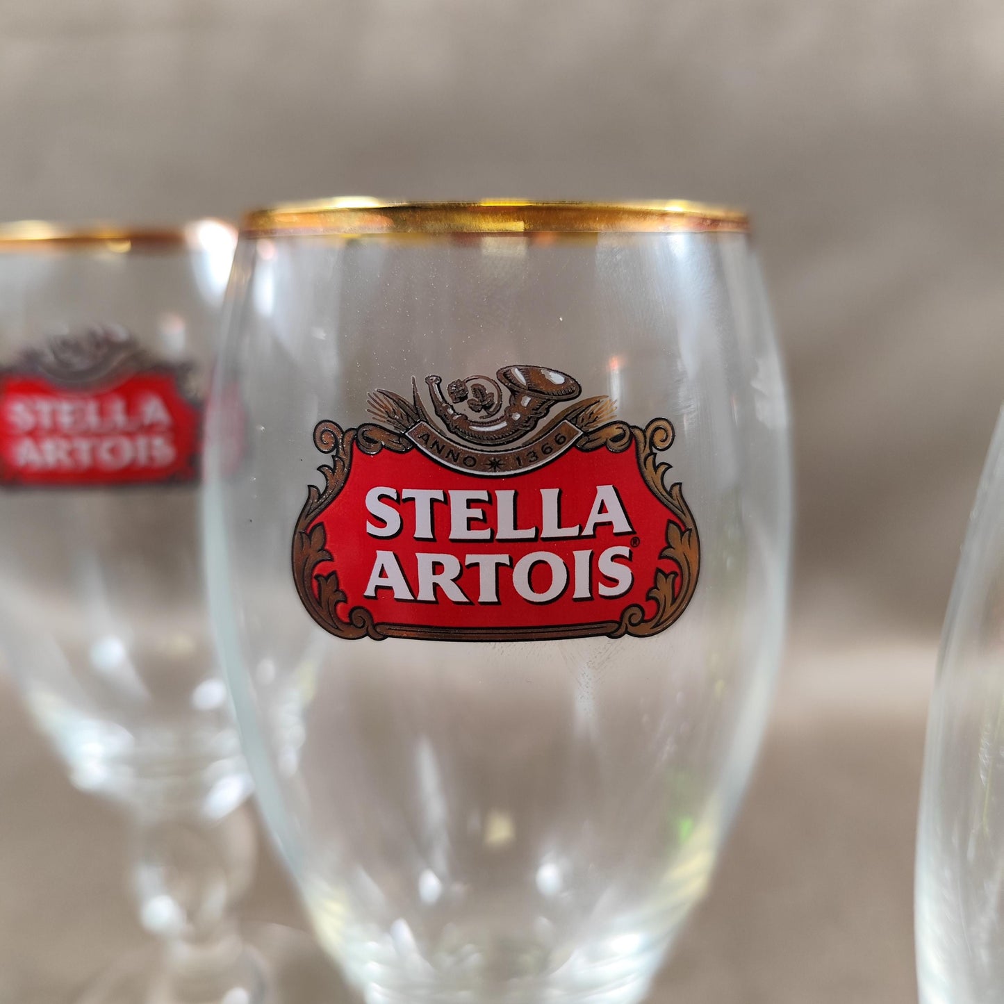 Lot de 6 verres à bière Stella Artois en verre Made in France Vintage 1980
