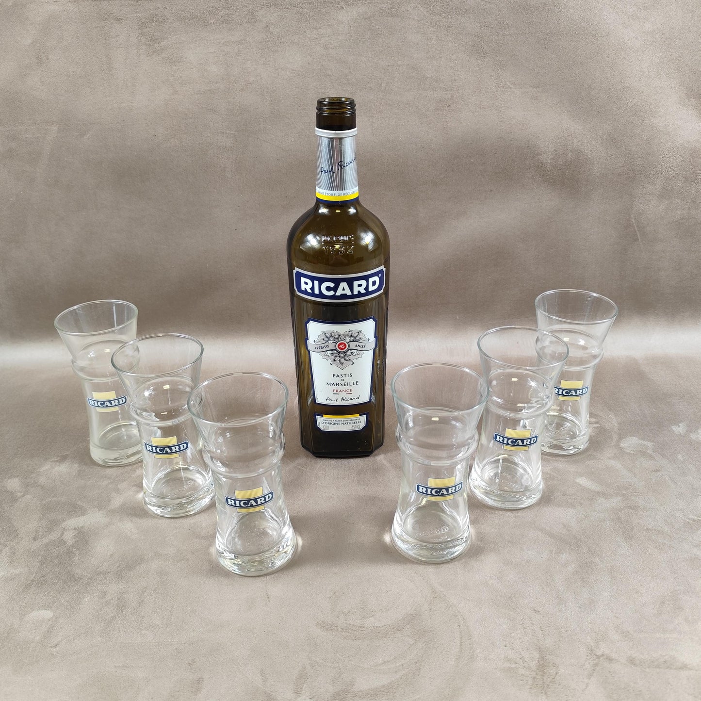 Lot de 6 verres Ricard "Le Verre Ricard" par Olivier Gagnère Made in France Vintage 1990