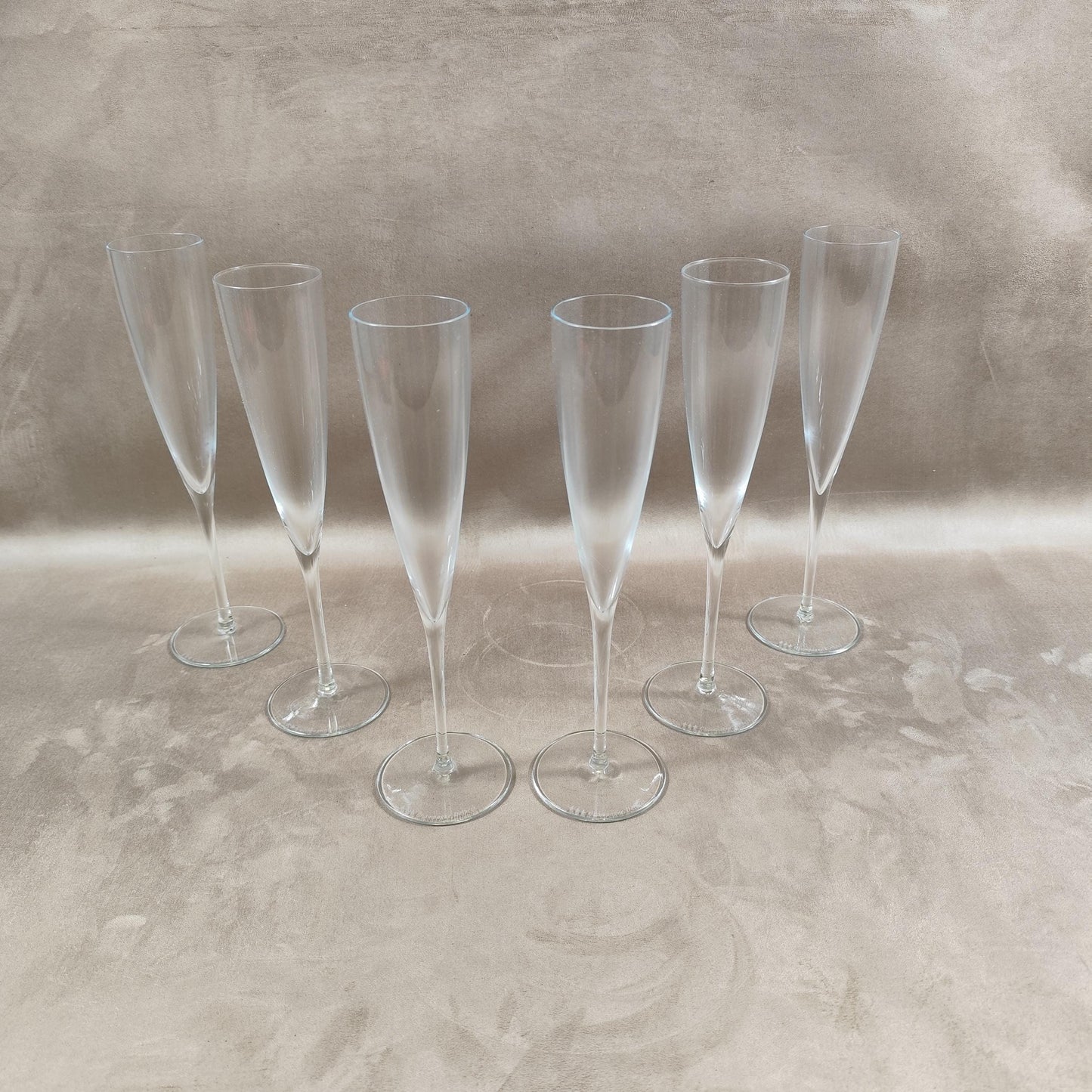 Lot 6 Flûtes à Champagne en Cristal Champagne Delbeck Made in France Vintage 1960