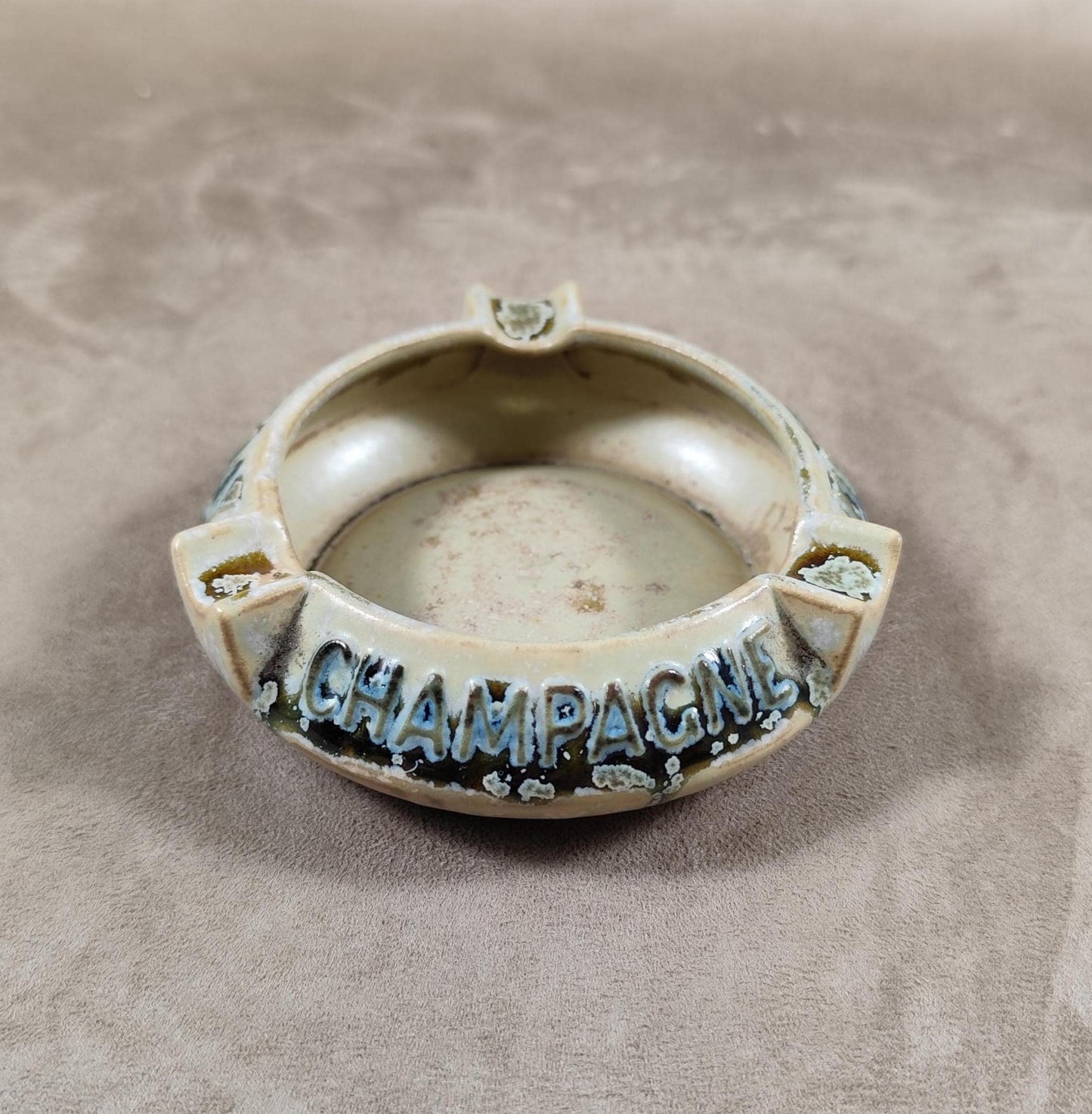 Cendrier Publicitaire Champagne De Ligny Epernay en Faience Made in France Vintage 1900