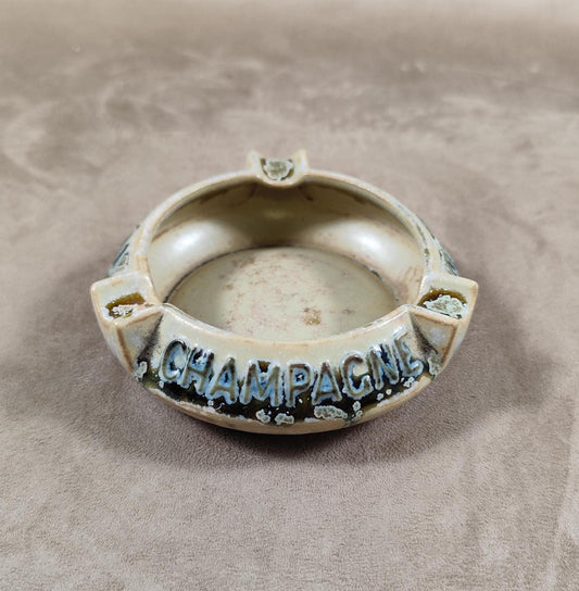 Cendrier Publicitaire Champagne De Ligny Epernay en Faience Made in France Vintage 1900