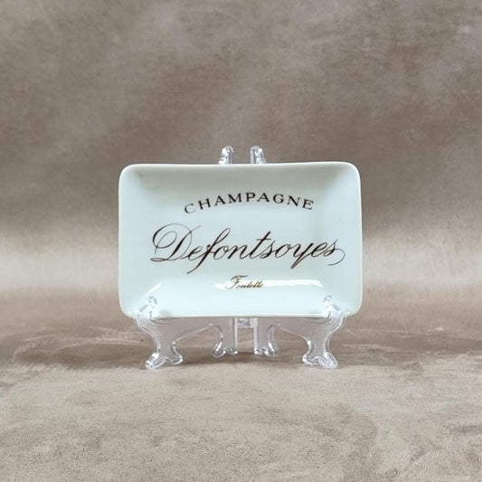 Cendrier Publicitaire Champagne Defontsoyes Fontette en faience Made in France Vintage 1970