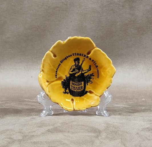Cendrier champagne Diogene Tissier & fils en faience de Villenauxe Made in France Vintage 1970