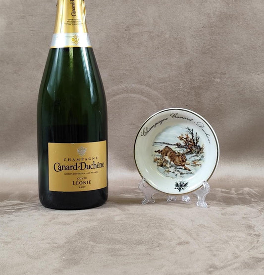 Cendrier publicitaire Champagne Canard Duchene en faience Made in France Vintage 1970