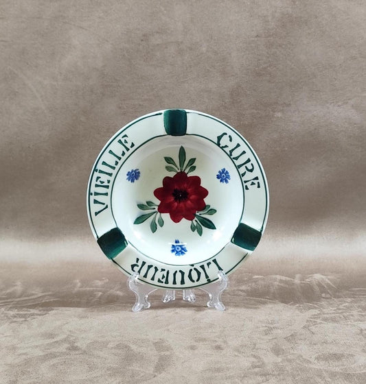 Cendrier Publicitaire Liqueur Vieille Cure en faience Made in France Vintage 1900