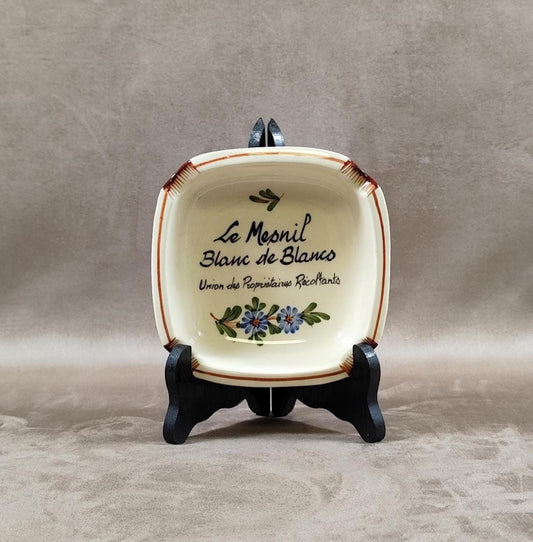 Cendrier Publicitaire Union des Propriétaires Récoltants Le Mesnil en faience Made in France 1970