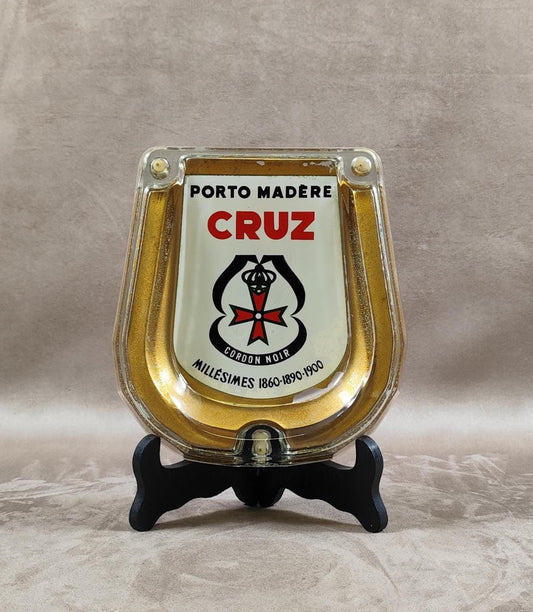 Cendrier Publicitaire Porto Cruz en verre Made in France Vintage 1970