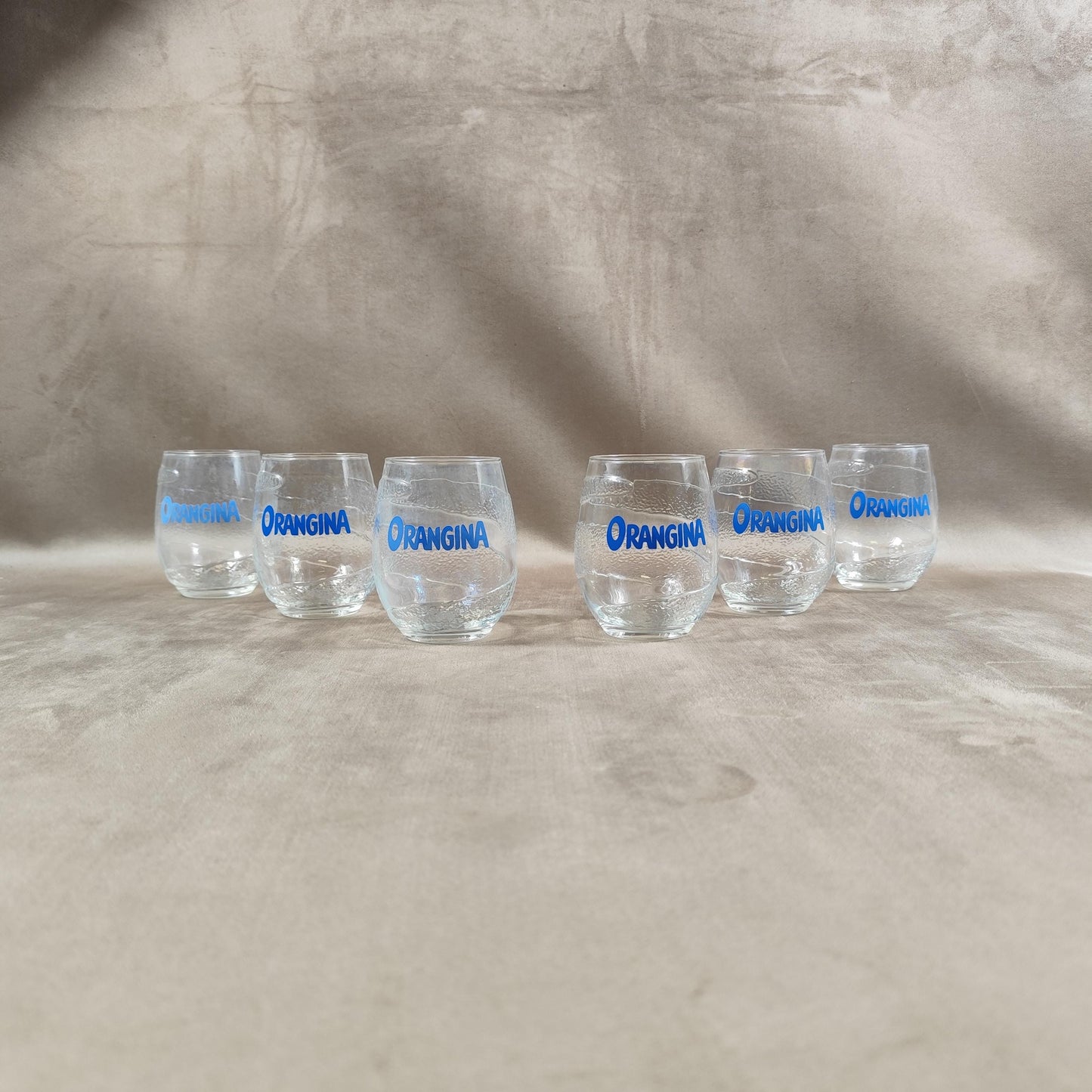 Lot de 6 verres à Orangina en verre Made in France Vintage 1980